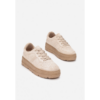 8377-42-beige (1) Beżowe sneakersy damskie na platformie VICES